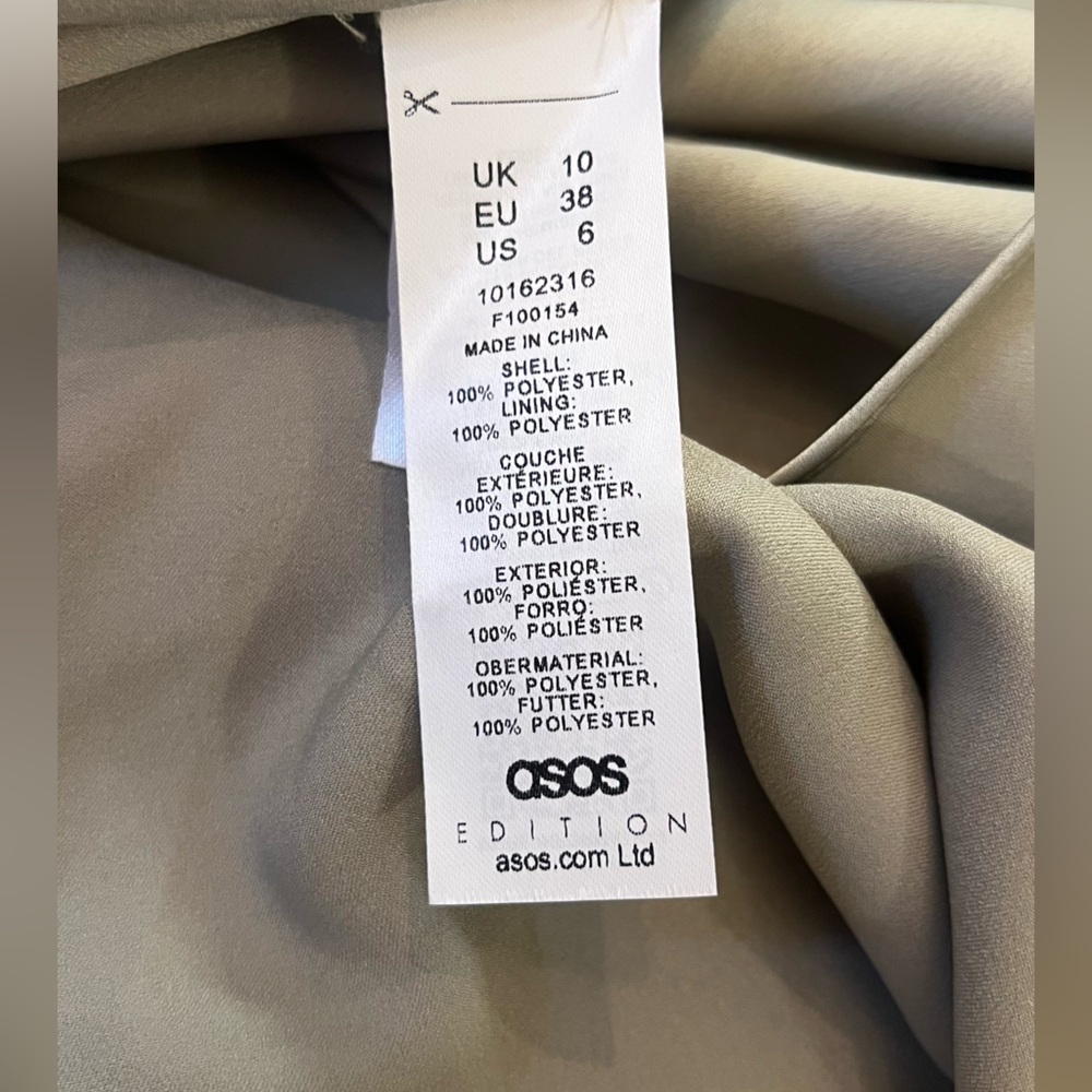 ASOS Sage Green Halter Dress, Peephole Back, Worn Once! Size US 4 
Retail $180 - Picture 8 of 12